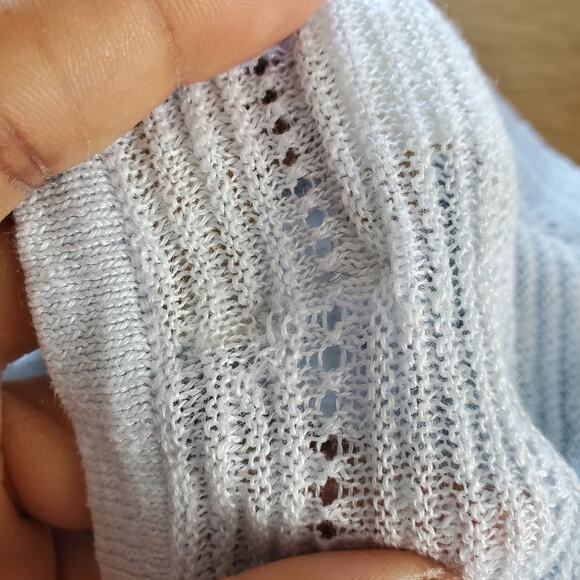 Cynthia Rowley Blue Lightweight 100% Linen Sweater L - Picture 7 of 7